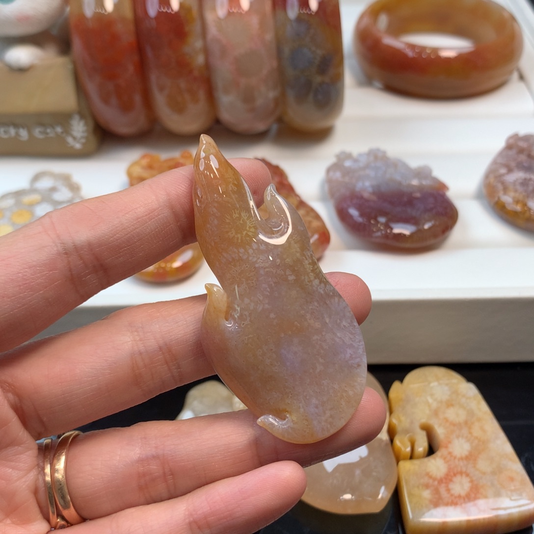 硅化珊瑚（珊瑚玉）未镶嵌颈饰?*逐