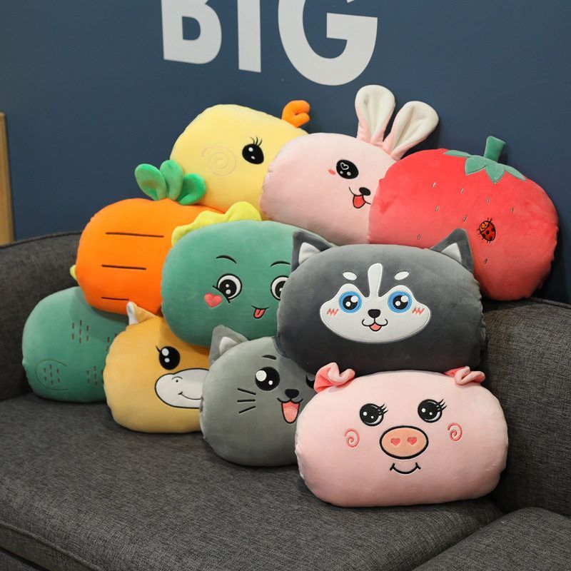 可爱暖手抱枕插手毛绒玩具学生两用冬季捂手枕