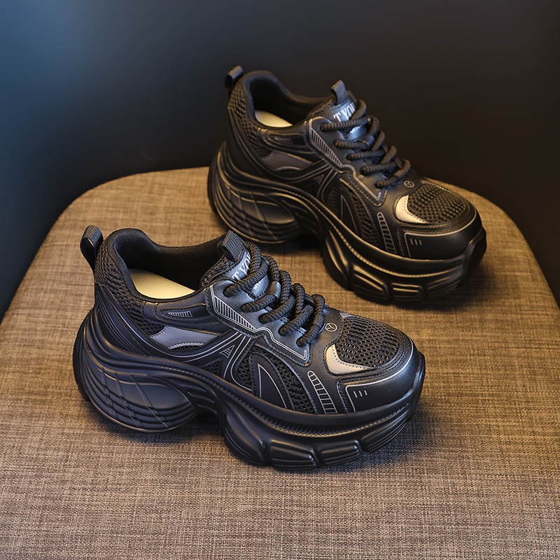 【增高9公分】2025秋冬季新款厚底老爹鞋时尚百搭小个子休闲女鞋子