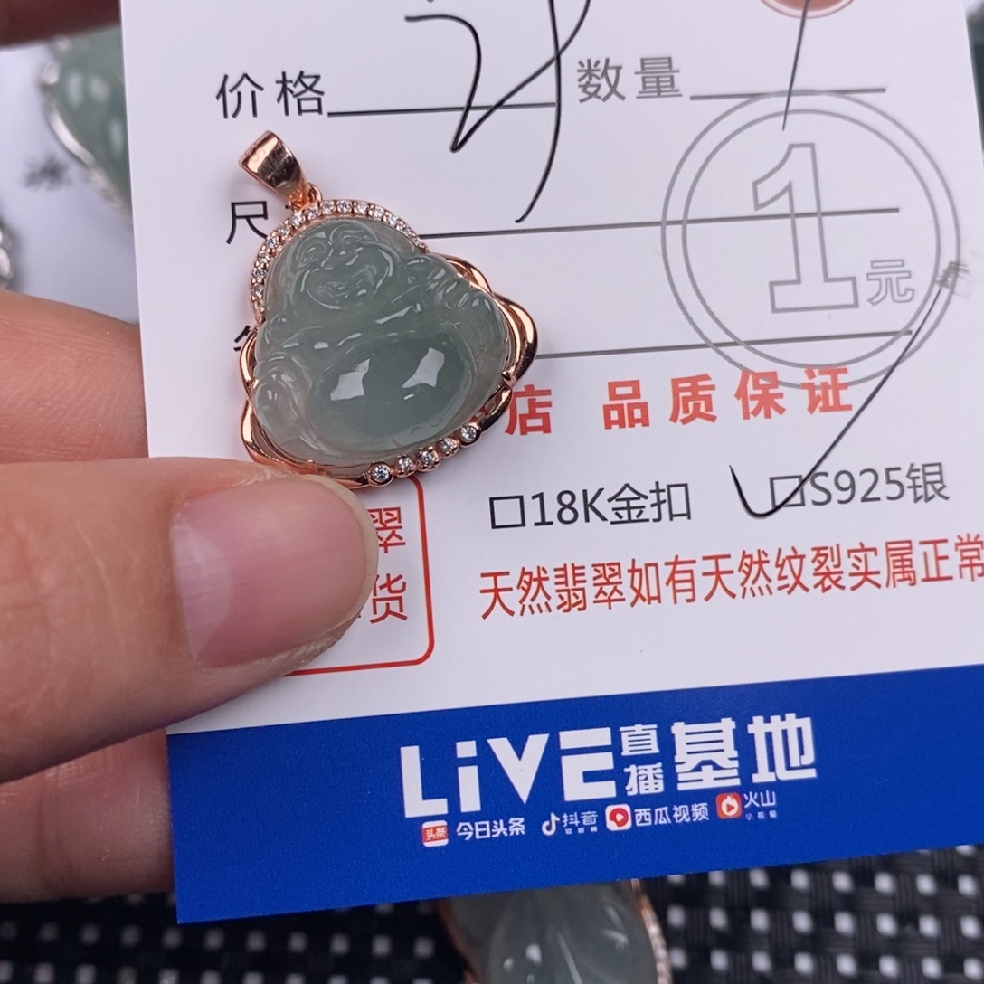 做***己翡翠银S925镶嵌颈饰