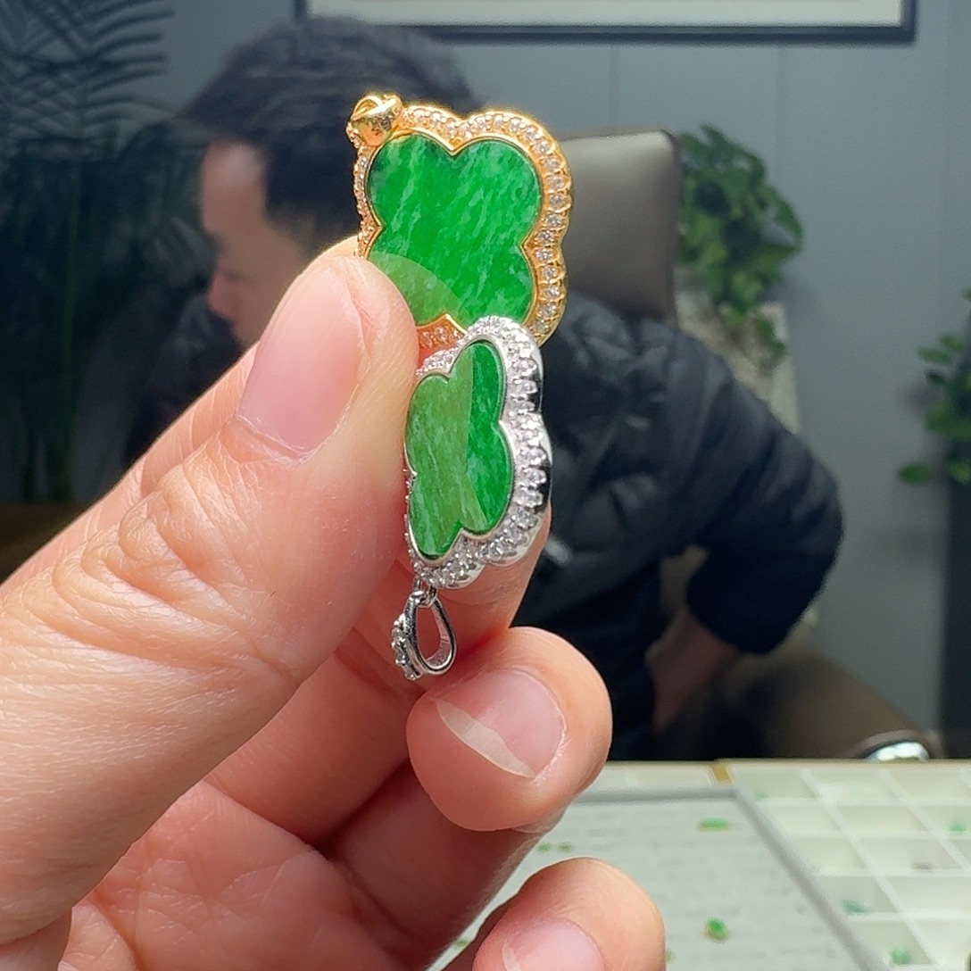 翡翠银S925镶嵌吊坠(不含链)多样性发货其一