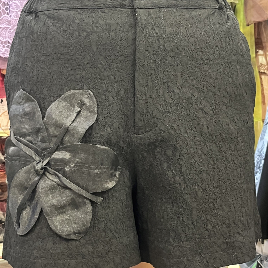 短裤时尚加绒高腰运动拼接花纹静奢风提花灰色夏季