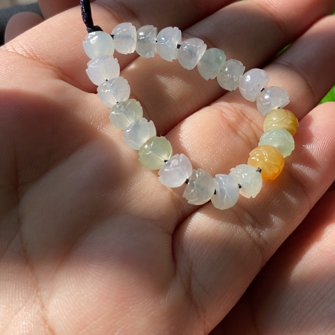 定制翡翠未镶嵌莲花珠