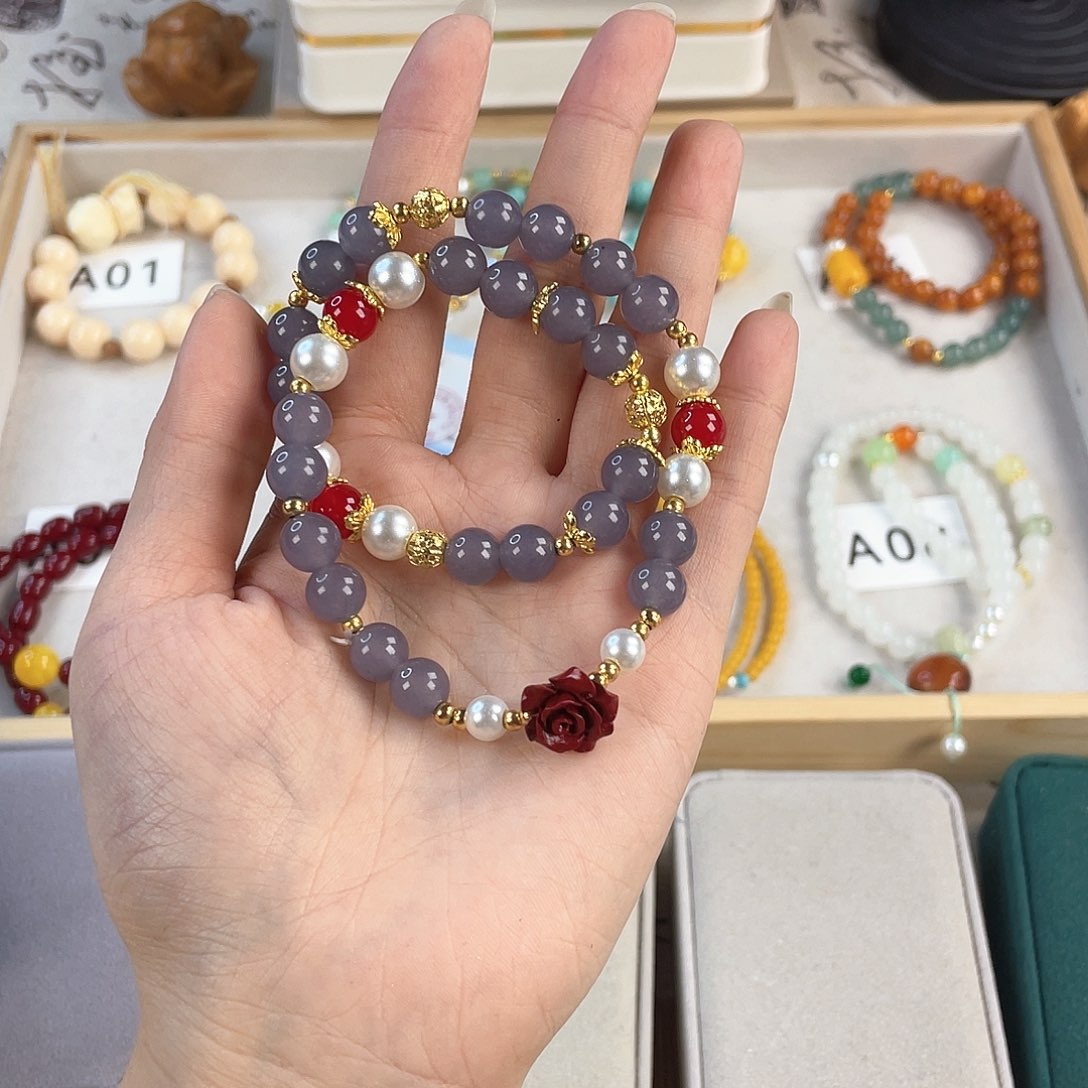 针钠钙石手饰银S925镀金镶嵌