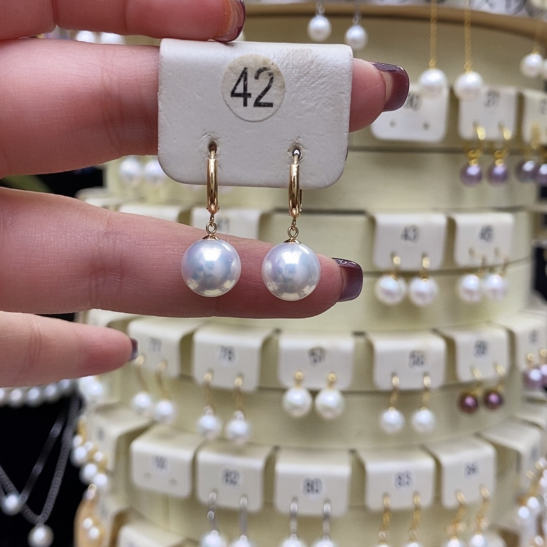 淡水珍珠耳饰18K金镶嵌?**?