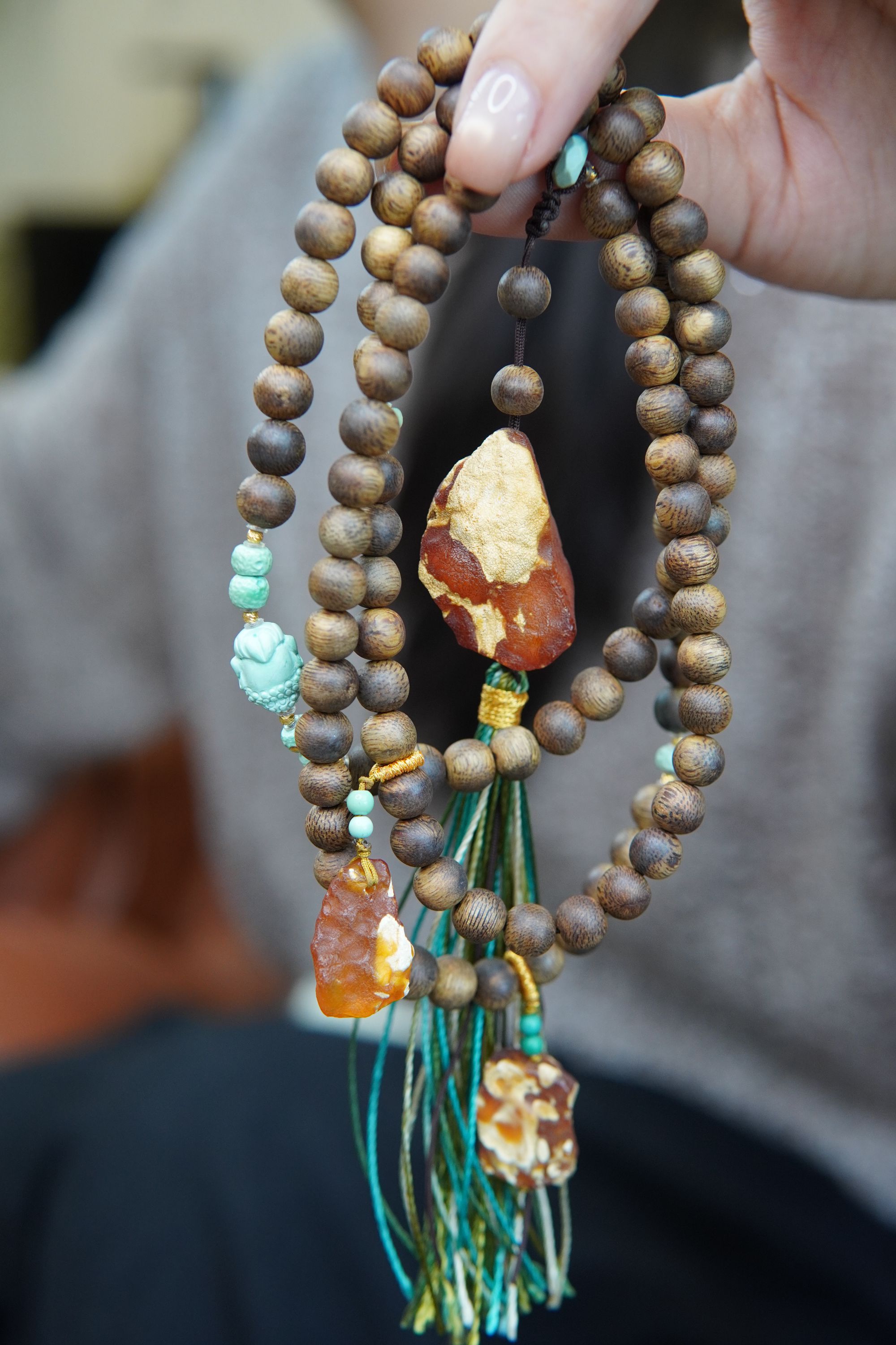 沉香沉香手串设计款*108颗圆珠多圈*高节油老料*沉香手串蜜蜡单珠