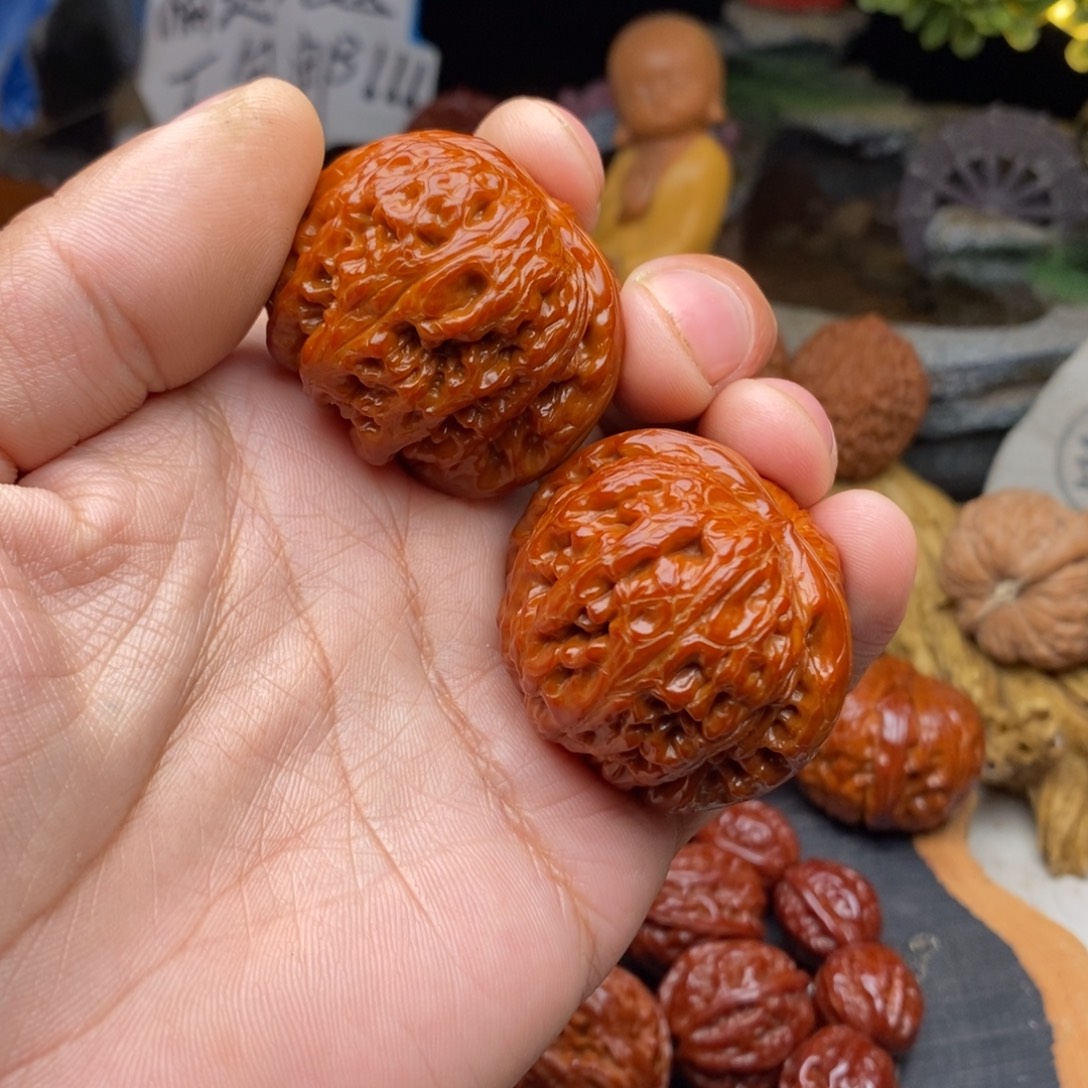 金***状文玩核桃把件元宝