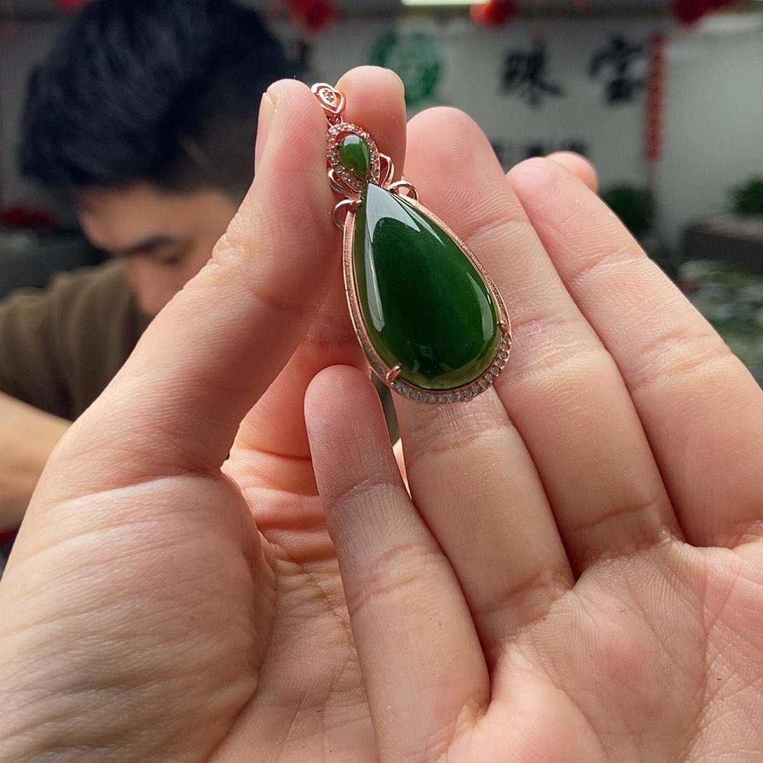 和田玉颜色多样性发拍一发一银S925镶嵌