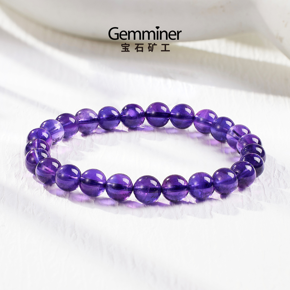 宝石矿工 紫水晶乌拉圭天然紫水晶手串