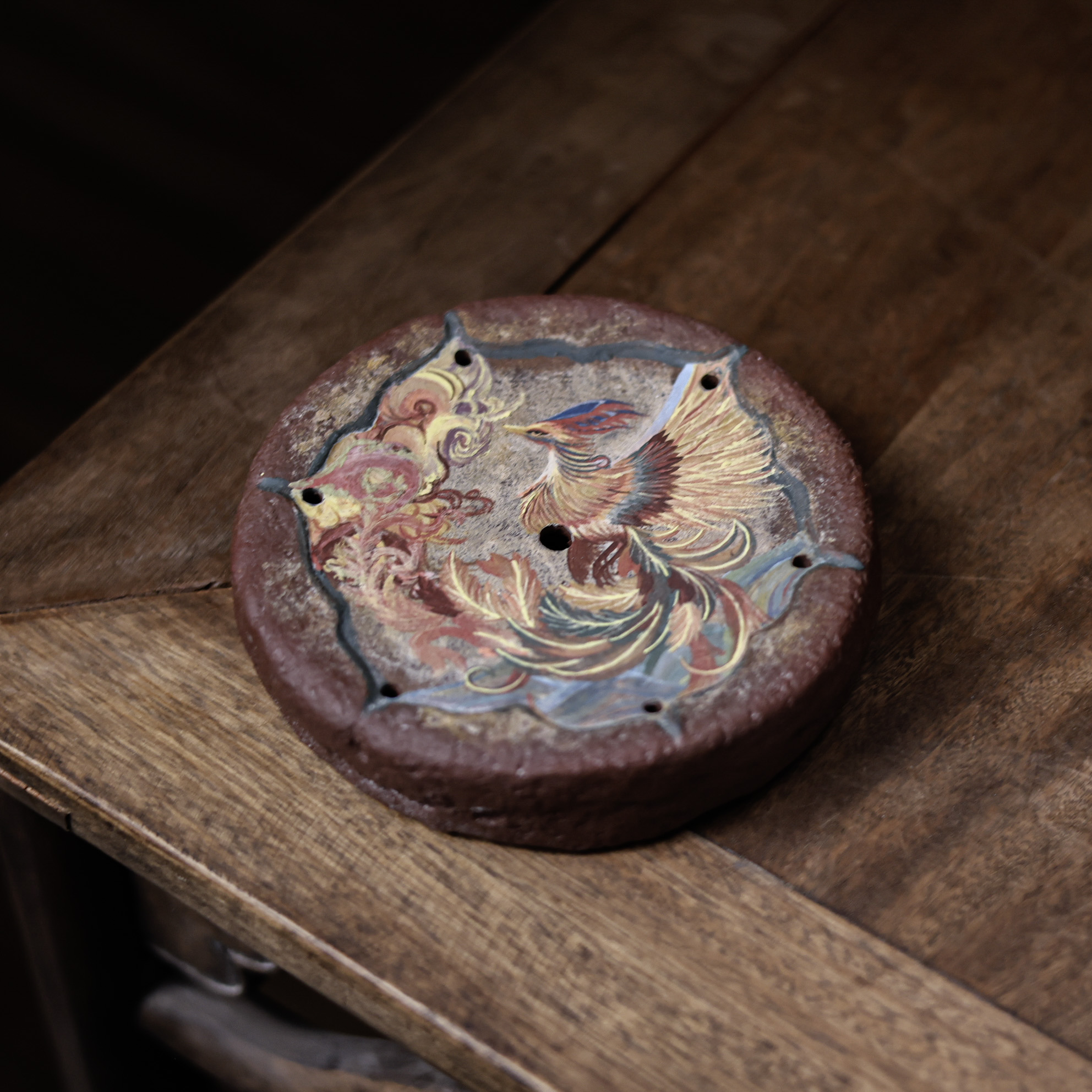 【九姐爱喝茶】凤凰壶承(直径15.5厘米,高2.7厘米)（观羽0549）