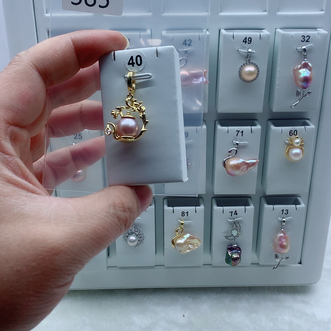 合金吊坠(不含链)淡水珍珠