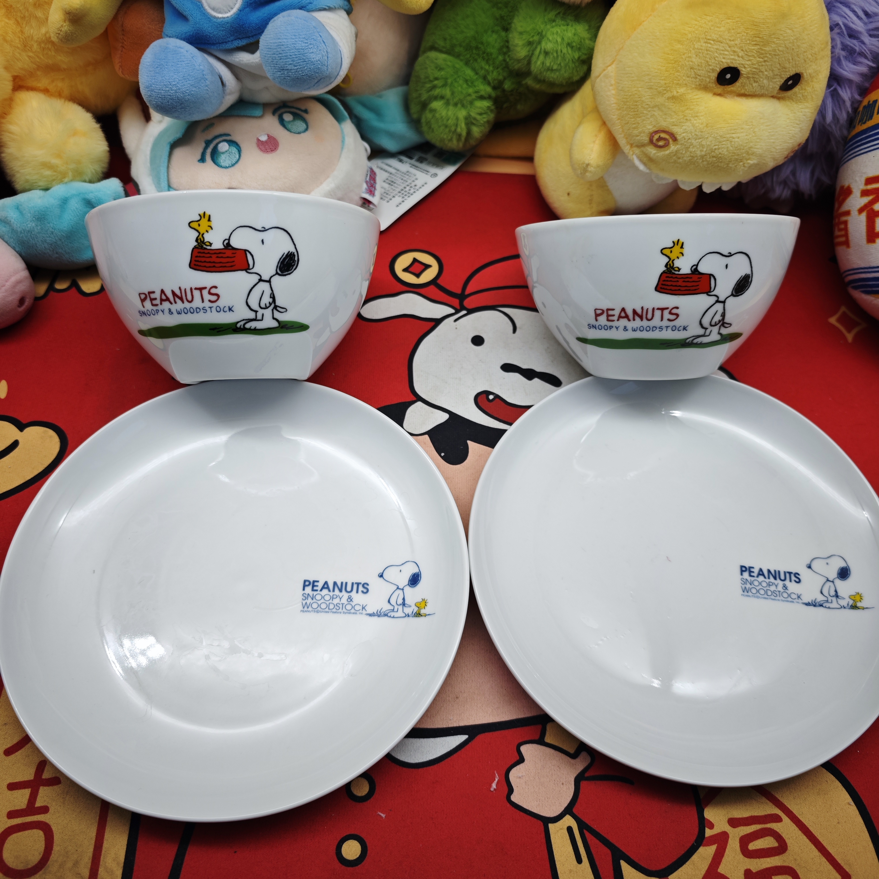 （4个装）日本snoopyt卡通大碗+大盘