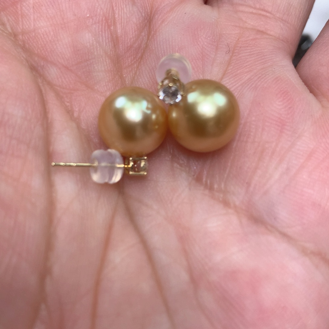 海水珍珠耳饰18K金镶嵌