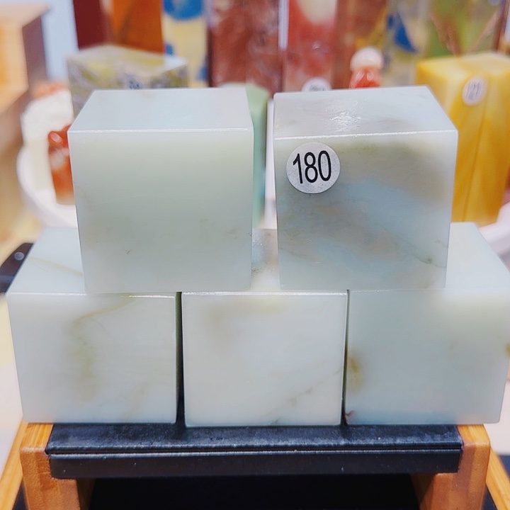 小***淘青田石印石芙蓉墩子