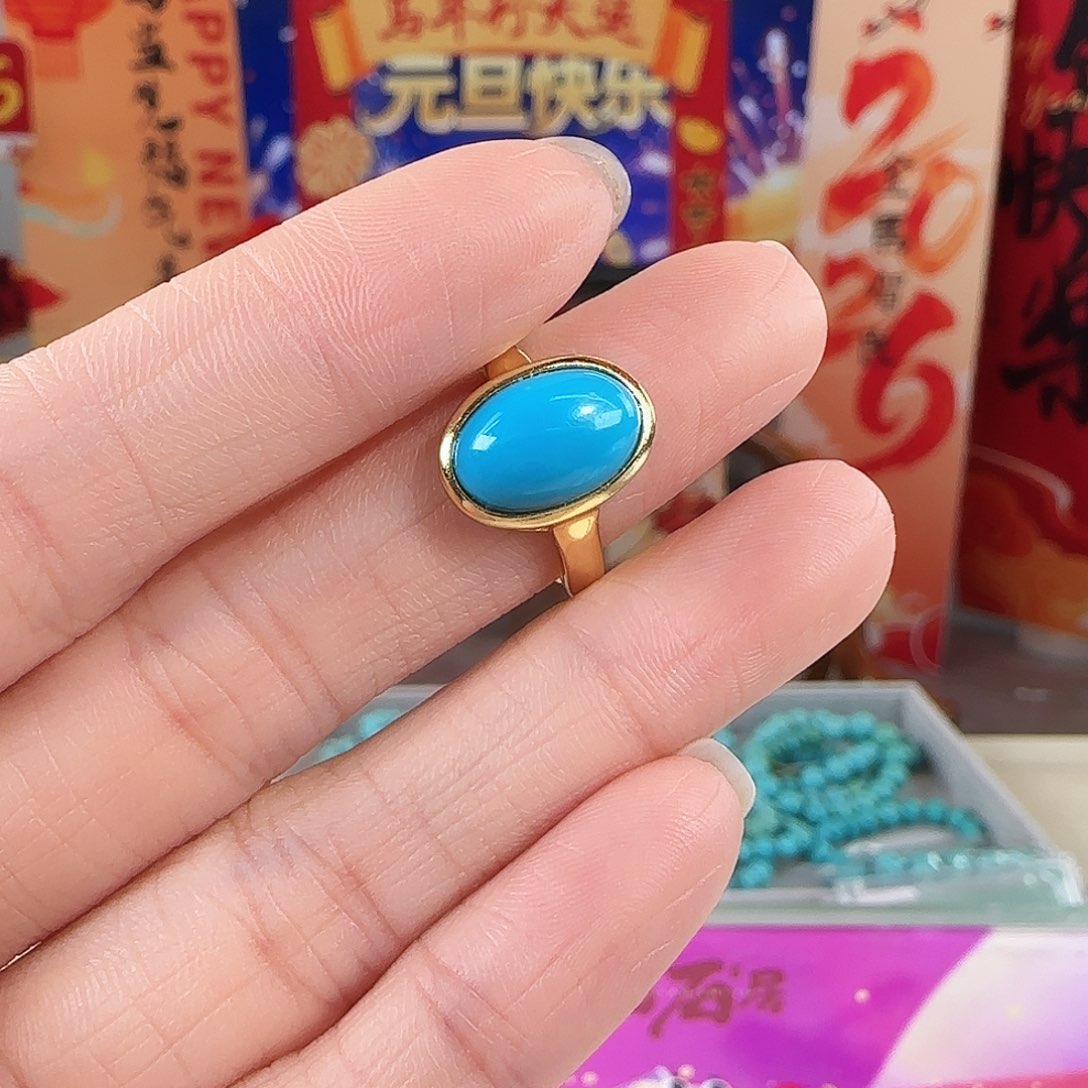 绿松石银S925镀金镶嵌珠宝奇石