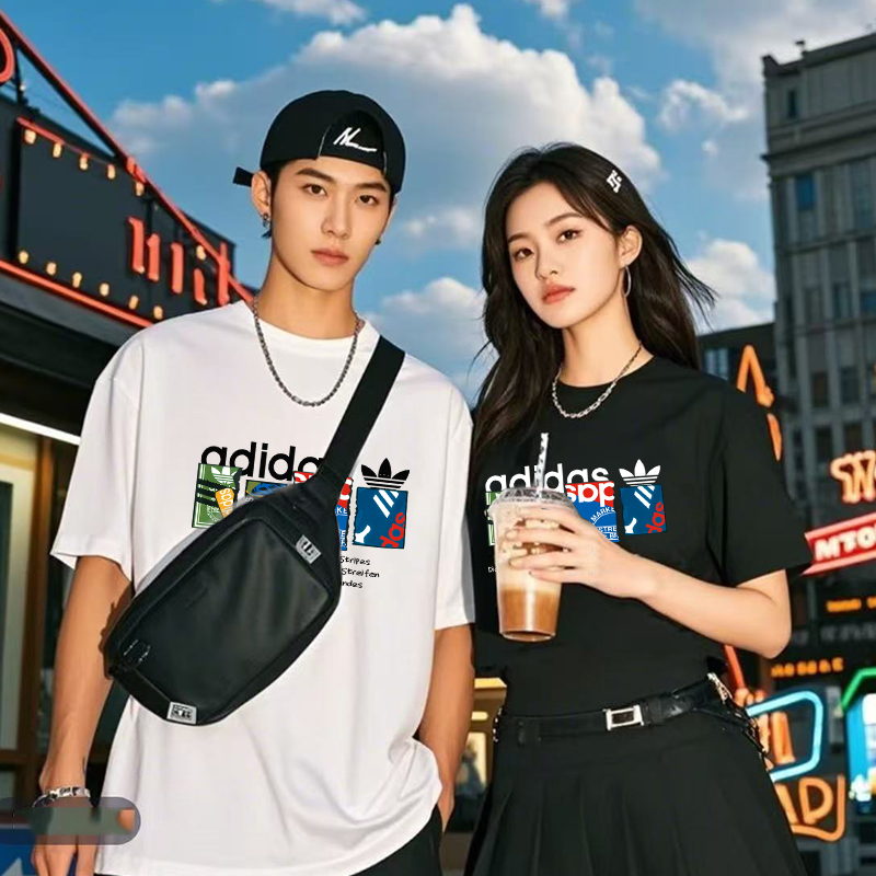 2025年情侣那女新款夏季纯棉短袖短T