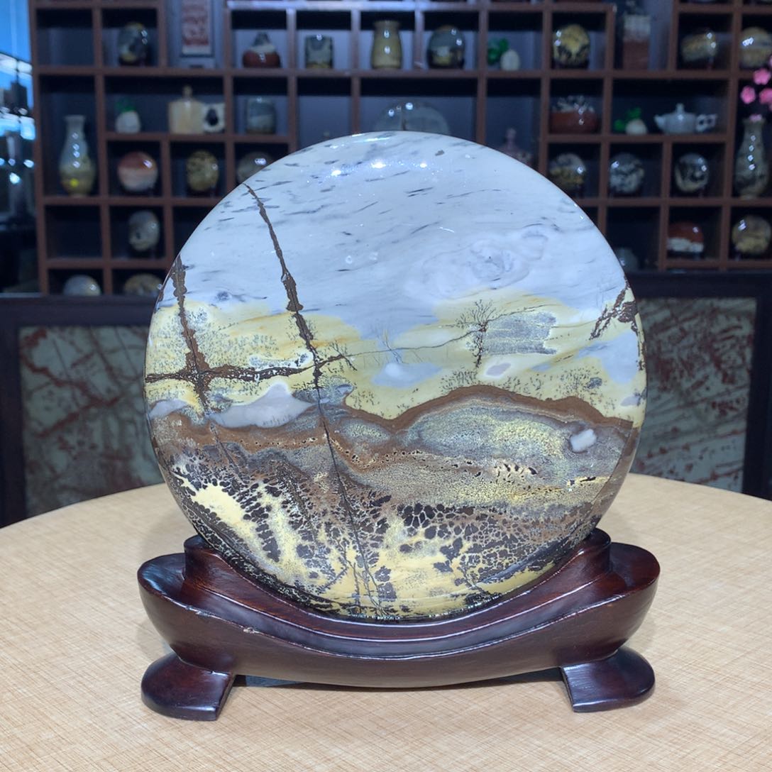 紫砂广西国画石摆件，收藏观赏