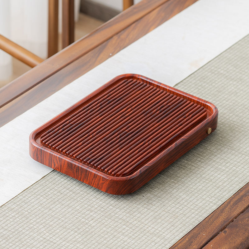 红色直条40*28 【只送水管】茶盘实木家用功夫茶具干泡小茶台