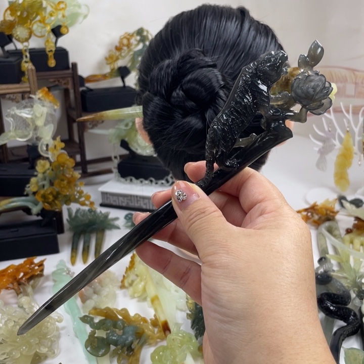 雨***雯岫玉未镶嵌发饰发簪