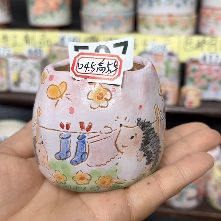 红陶手工制作多肉花盆