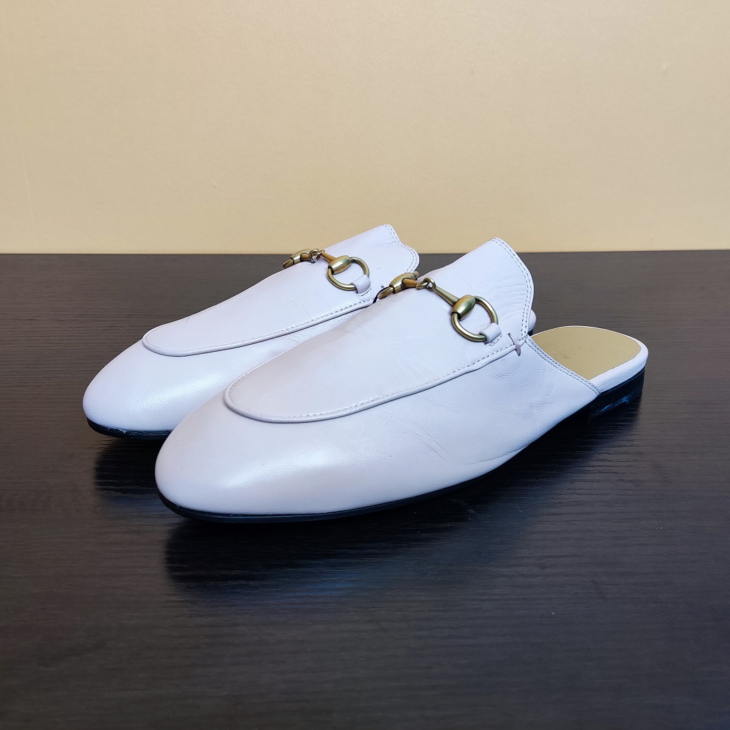 95新 GUCCI/古驰 小花Jerry活动马衔扣拖鞋 裸粉色 34码