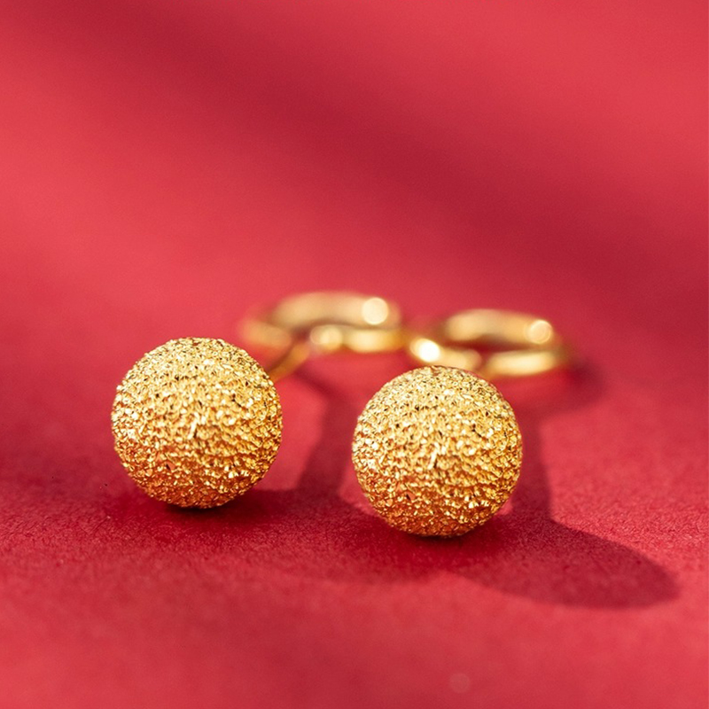 足银耳饰 爆闪苞耳钉球球妈妈老人款耳坠耳环