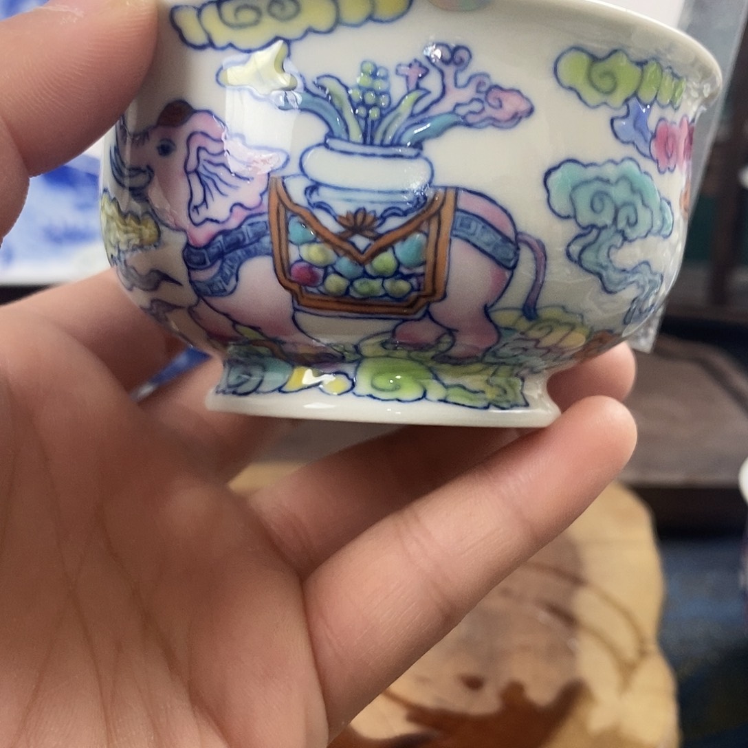 亮***哥瓷片景德镇手绘青花茶器201