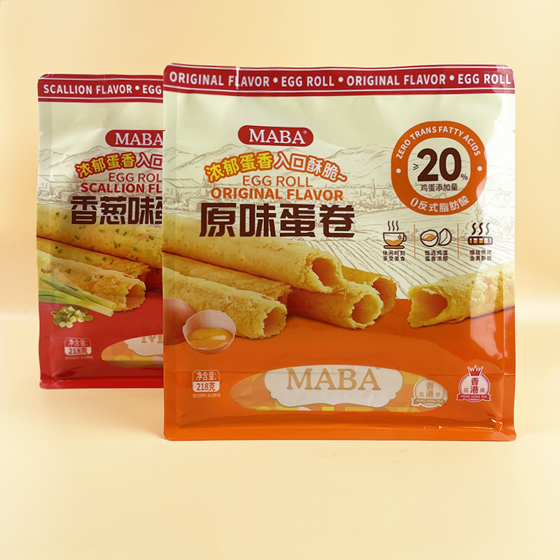 MABA原味蛋卷218g袋装休闲香葱味酥脆鸡蛋卷办公追剧解馋小吃零食
