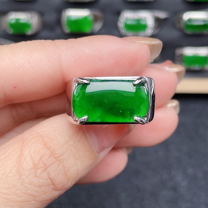 翡翠戒指银S925镶嵌编号1759没有运费险