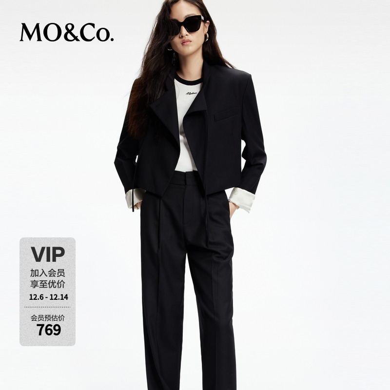 新中式MOCO春系带交衽叠襟垫肩外套MBD1JKT030