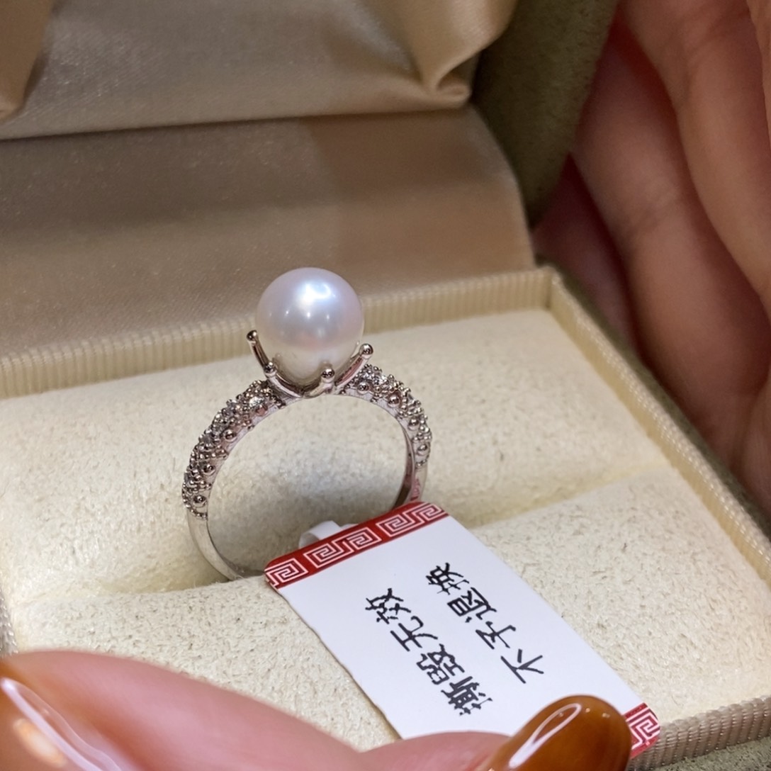 淡水珍珠戒指银S925镶嵌