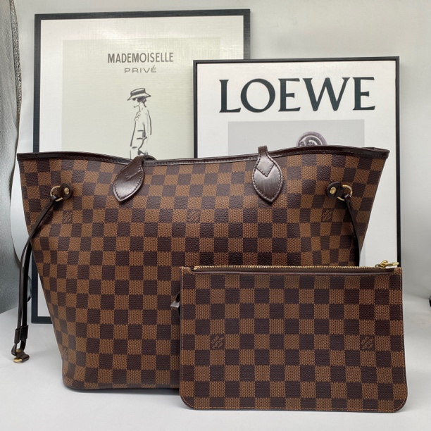 修复品LouisVuitton /路易威登棋盘格子母中号购物袋单肩包