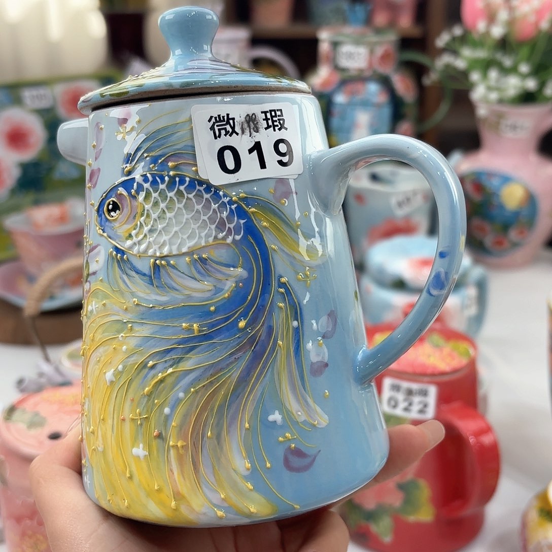 景德镇手绘高温釉下彩陶瓷茶具