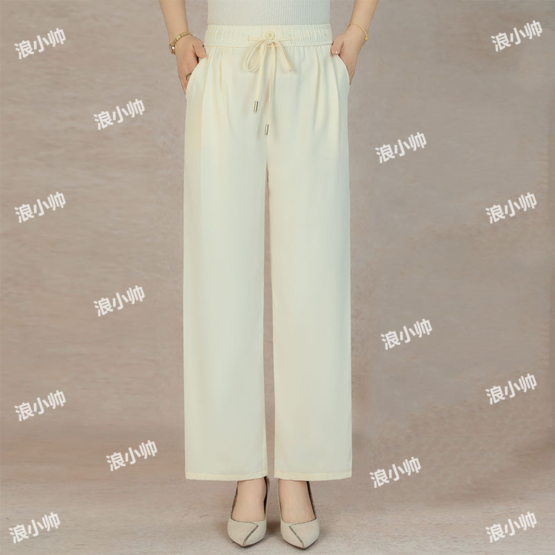 556夏季系带抽绳高腰百搭气质女士休闲裤