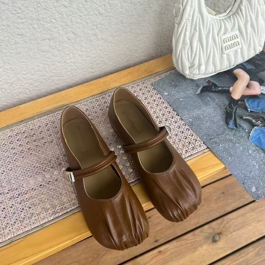 浅口褶皱防滑平底单鞋8087  57架1