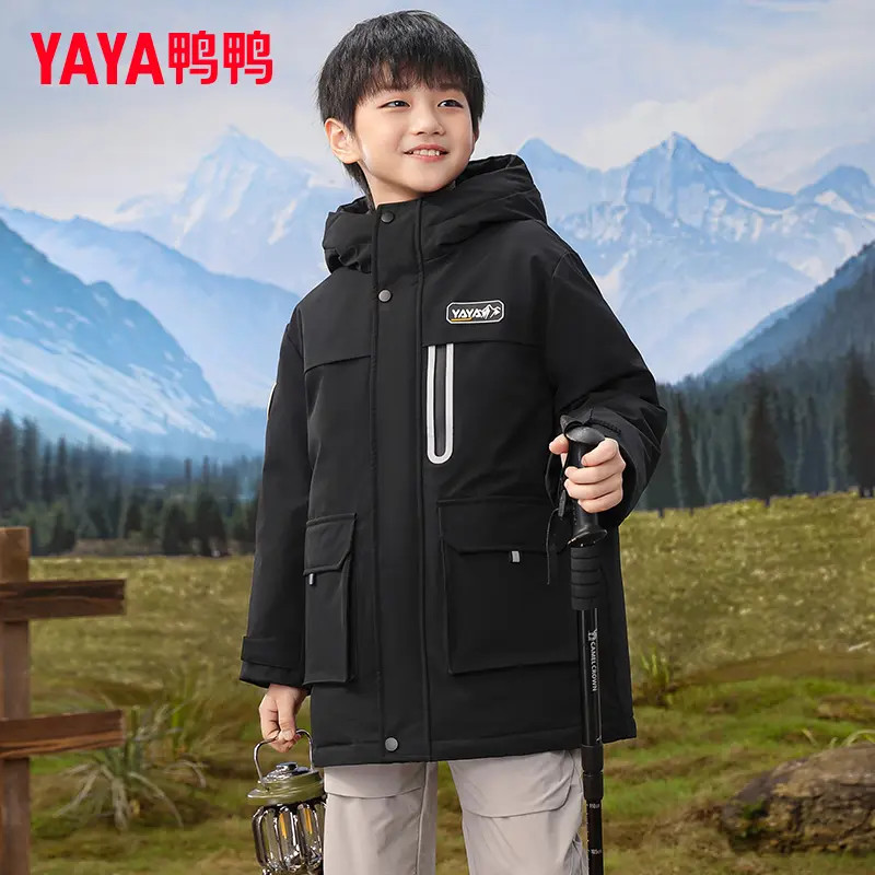 YAYA/鸭鸭童装新款羽绒服中大童男童户外休闲风韩式百搭鸭绒外套