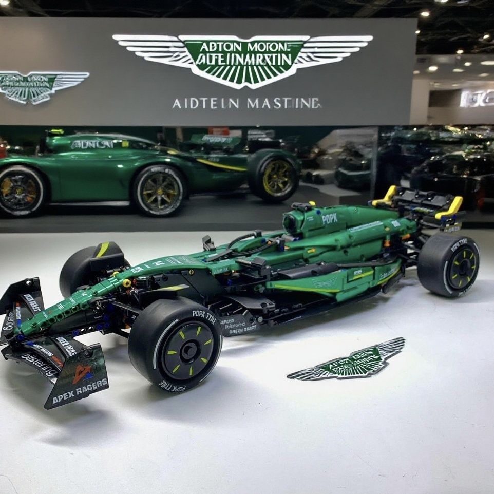 阿斯顿马丁F1方程式赛车大型积木益智拼装玩具男孩礼物