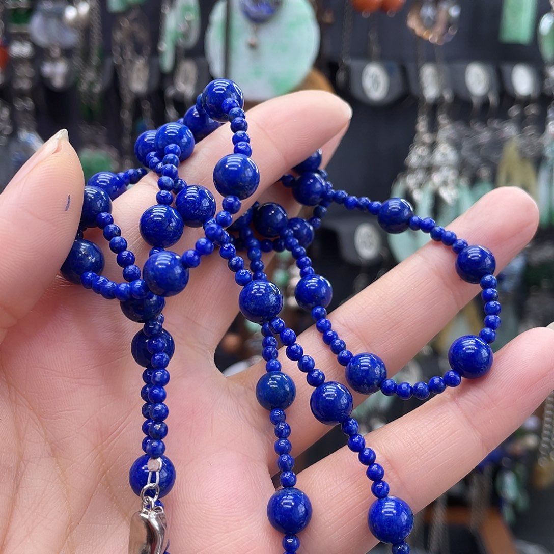 墨***浅青金石银S925镶嵌颈饰258yhhh