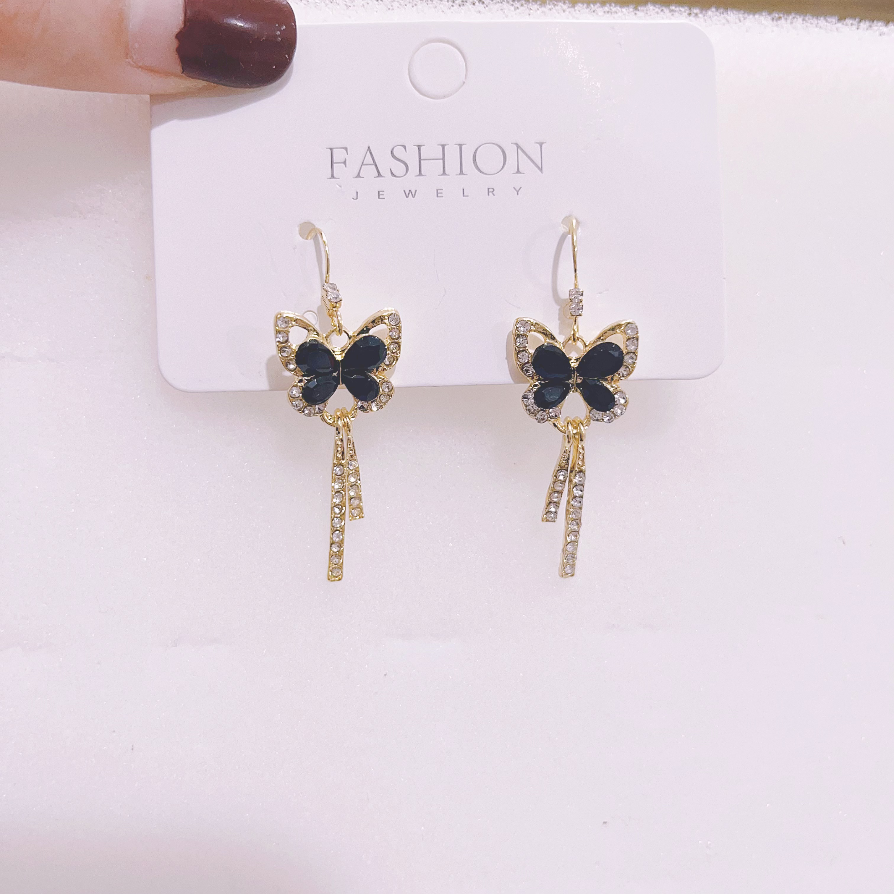 铜合金耳饰 76号手工气质轻奢时尚百搭黑色复古小众