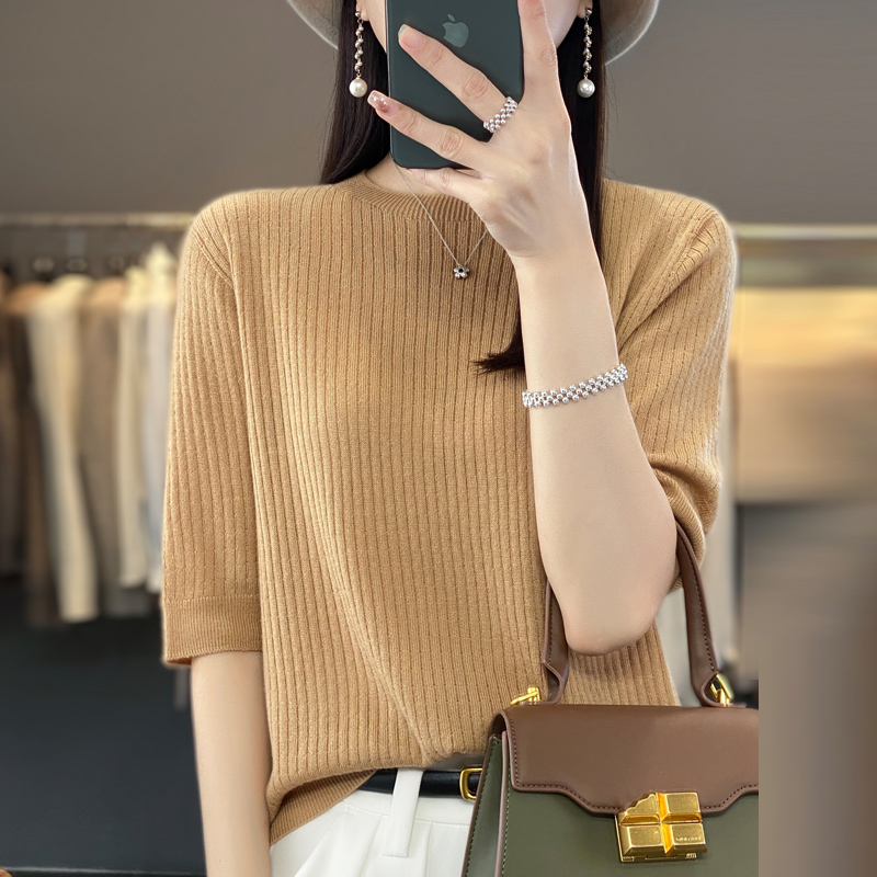 一线成衣精仿羊毛半袖上衣D609