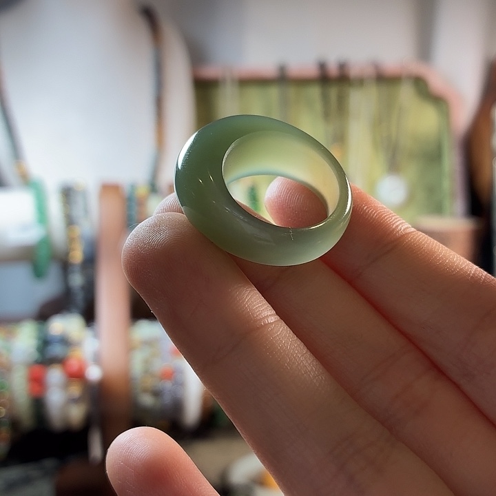 和田玉（青玉）未镶嵌手链馒头戒圈