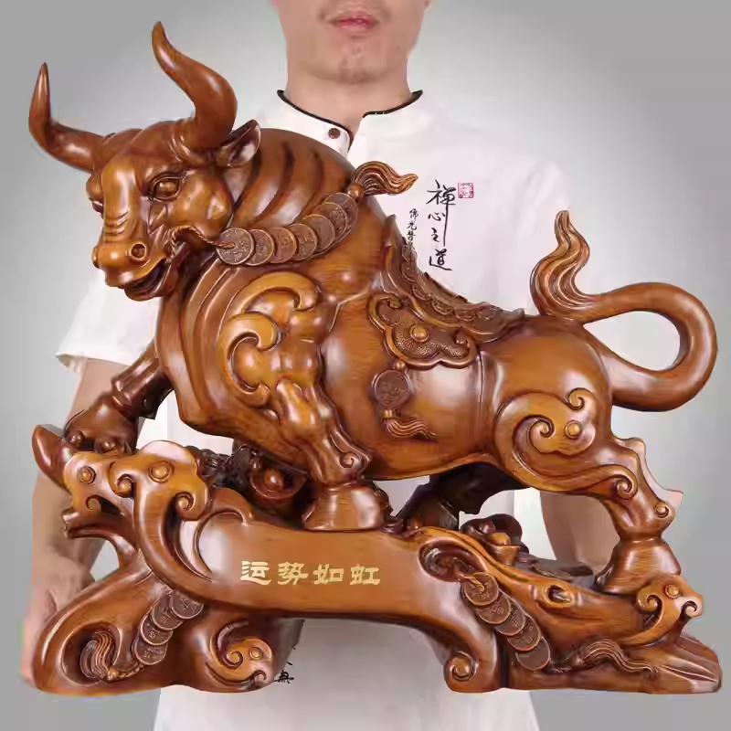  长24高20吉善缘 招财生肖牛摆件 华尔街牛客厅公司桌办公室桌开