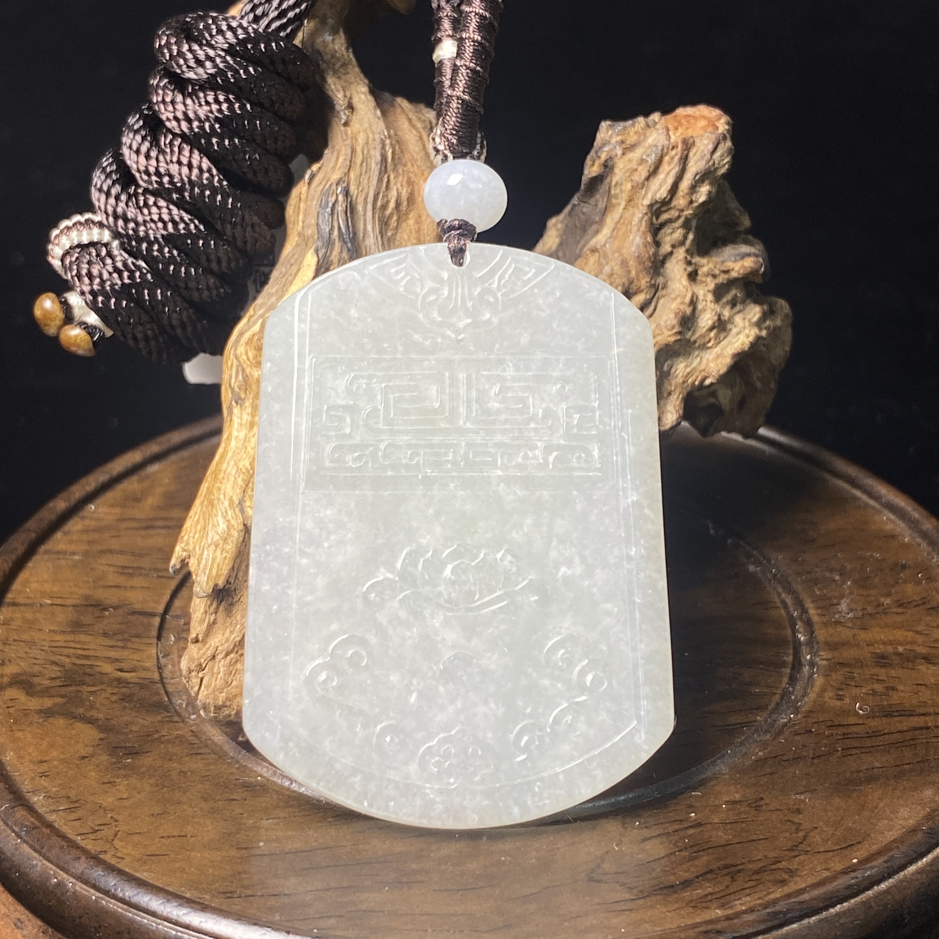 【诚翠拍品第一百二十九期午】翡翠35吊坠仿古牌PJY7008