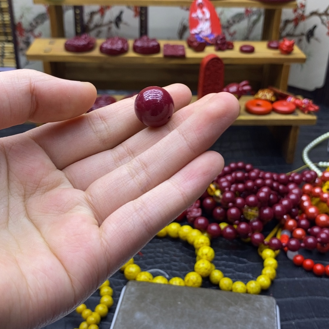 天然辰砂16mm紫金紫金