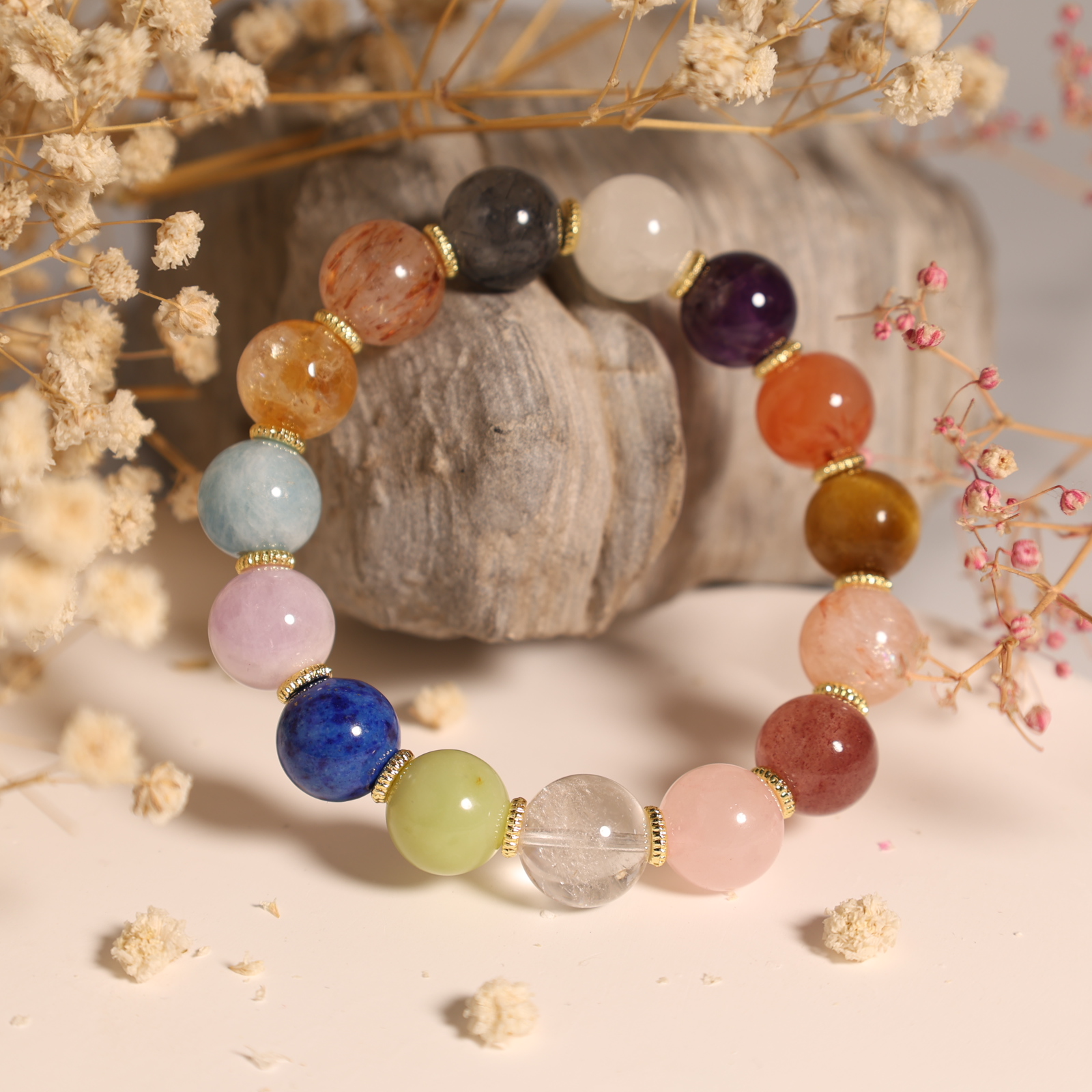 天然水晶多宝手串男女同款多样性发其一