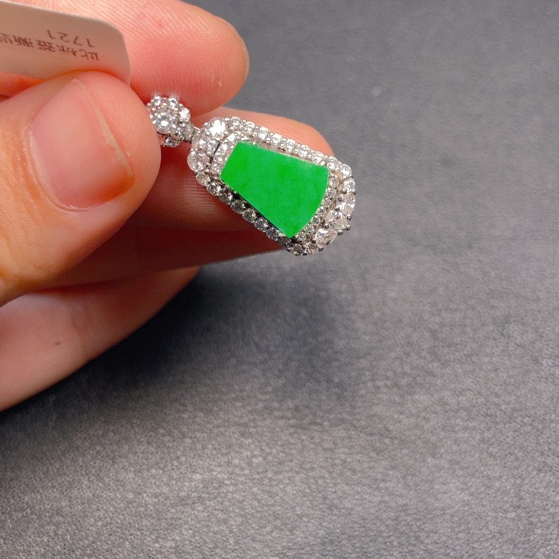 吊坠(不含链)银S925镶嵌翡翠