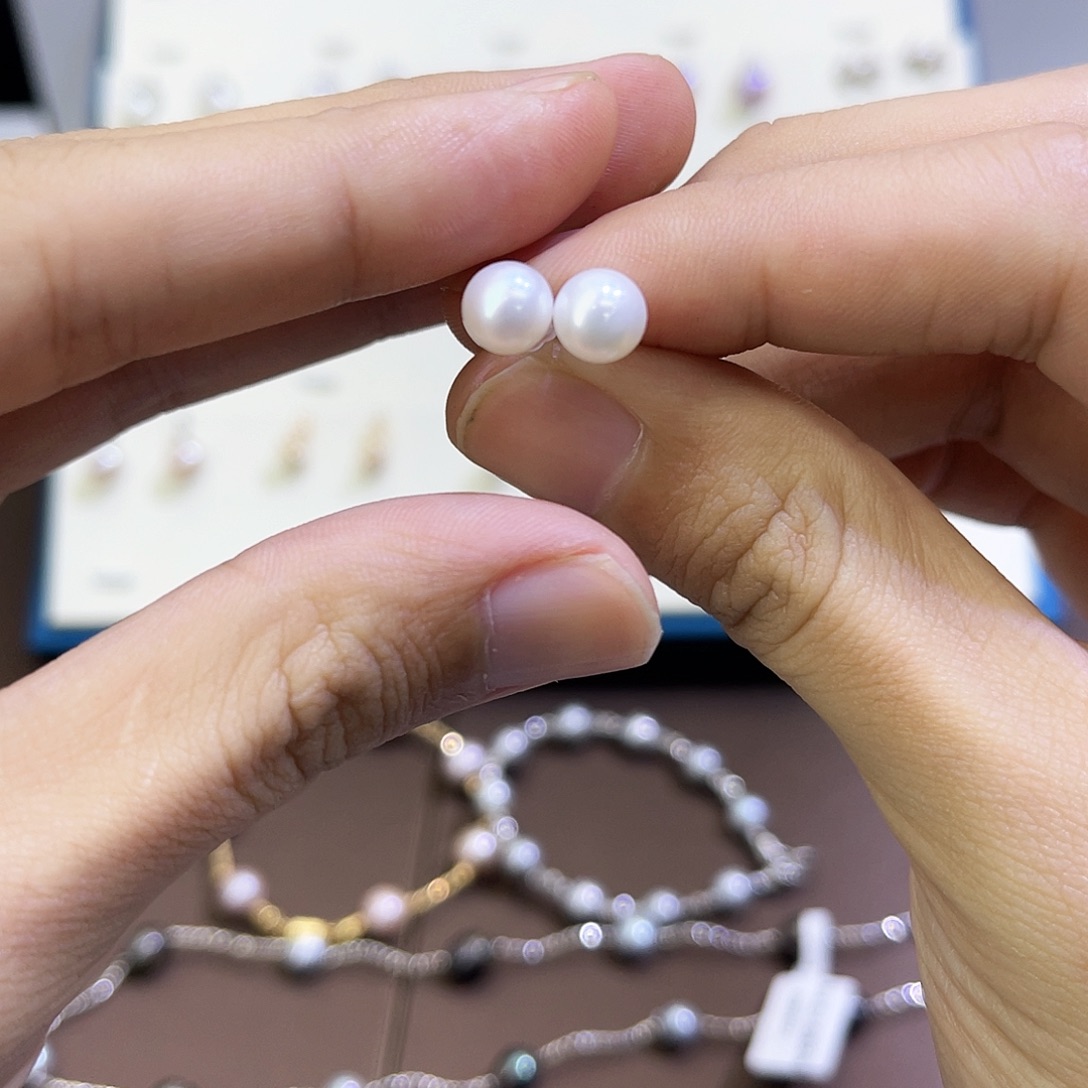 耳饰淡水珍珠银S925镶嵌