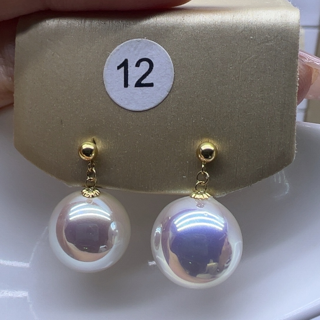 淡水珍珠耳饰18K金镶嵌