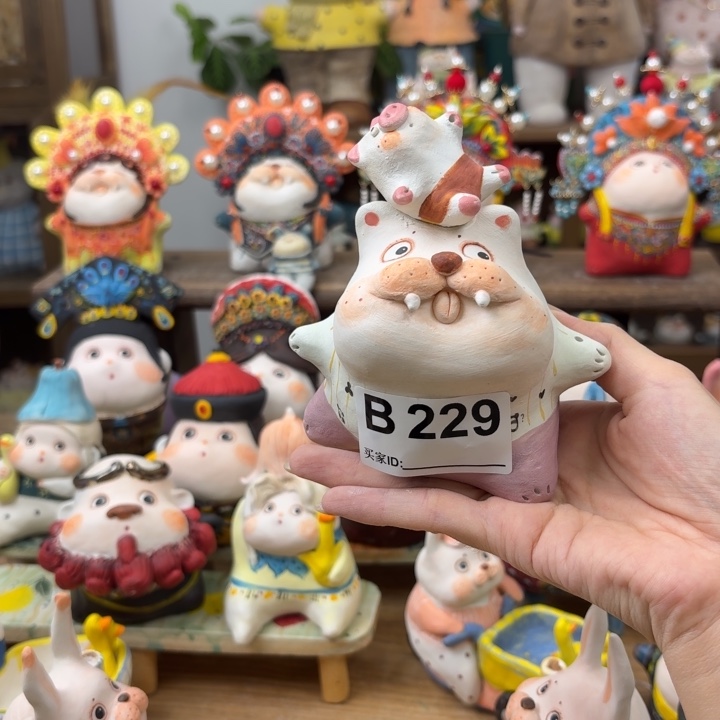 银***溪摆件手捏陶艺摆件