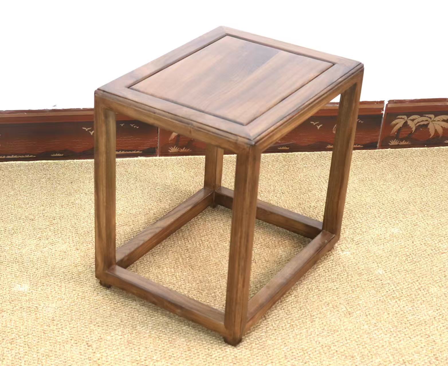 新中式榆木方凳 换鞋凳